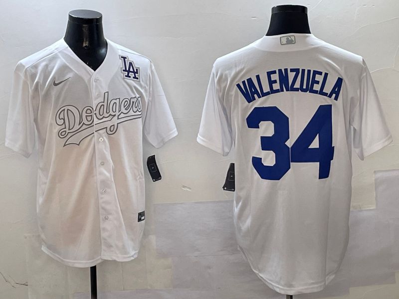 Men Los Angeles Dodgers #34 Valenzuela White Fashion Edition Game 2025 Nike MLB Jersey style 5